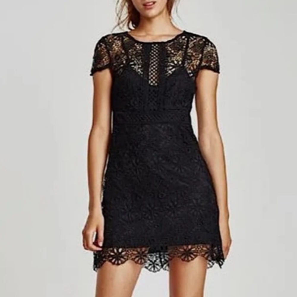 Zara black lace short dress